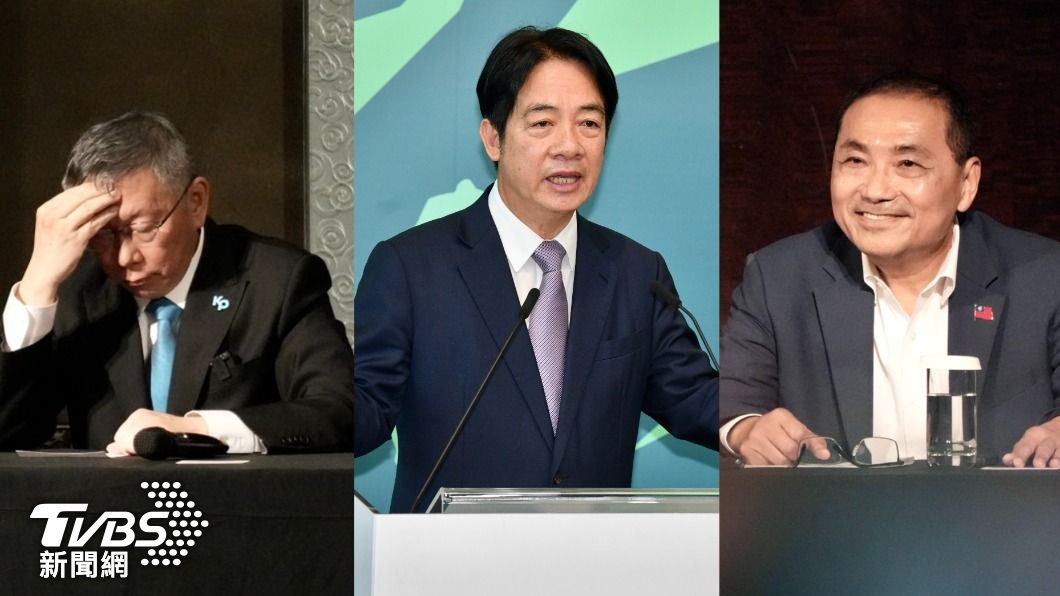 三腳督最新民調!侯友宜「大逆轉」遠超柯文哲 只差賴清德1.9%