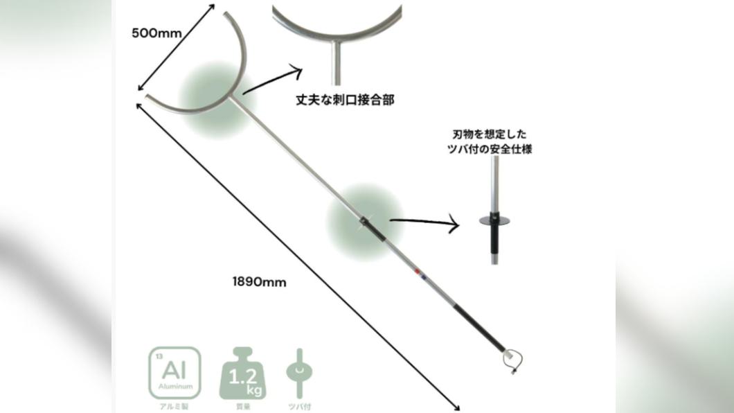 店員用刺股逼退歹徒。日本的購物網站可以看到類似的防身用具。(圖/翻攝自樂天市場網站)