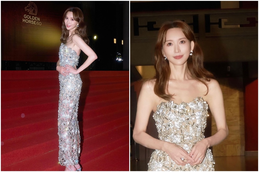林志玲發文送上金馬60當天穿禮服的8張美照。(翻攝自chiling.lin IG)