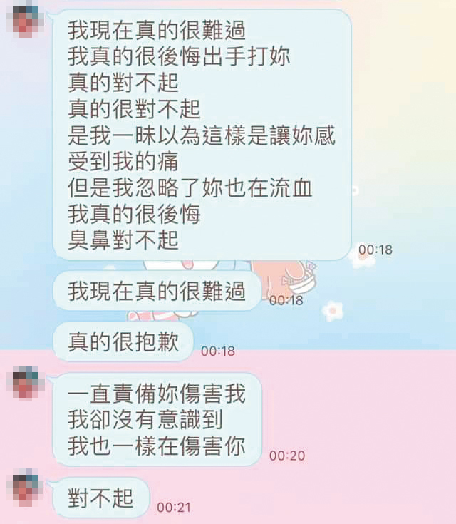 張志名涉嫌對小三家暴,事後傳訊息道歉認錯。(圖/讀者提供)