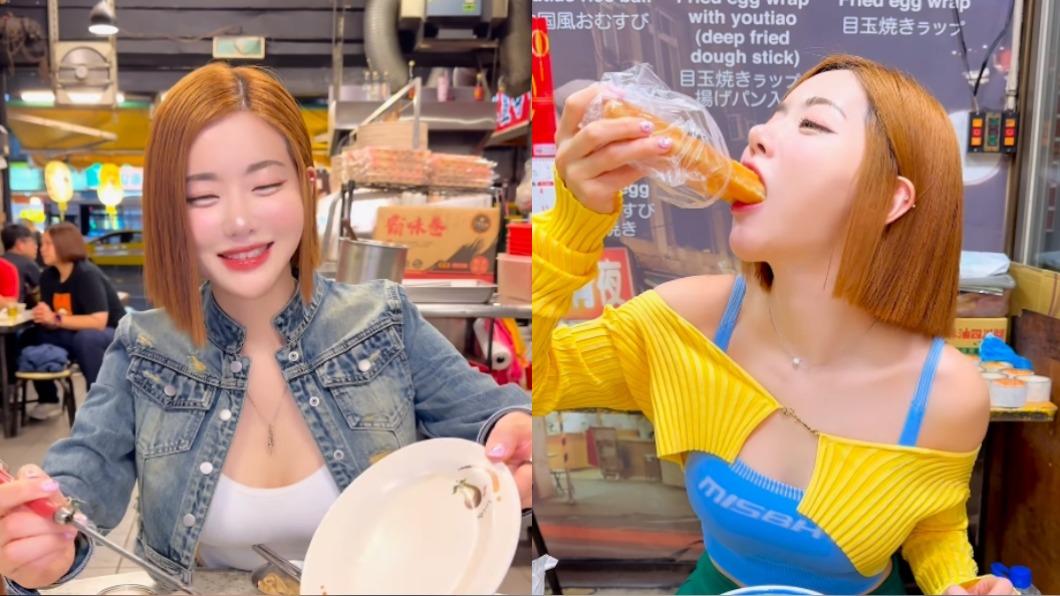 DJ SODA超接地氣的品嘗台灣美食。(圖/翻攝自@deejaysoda IG)