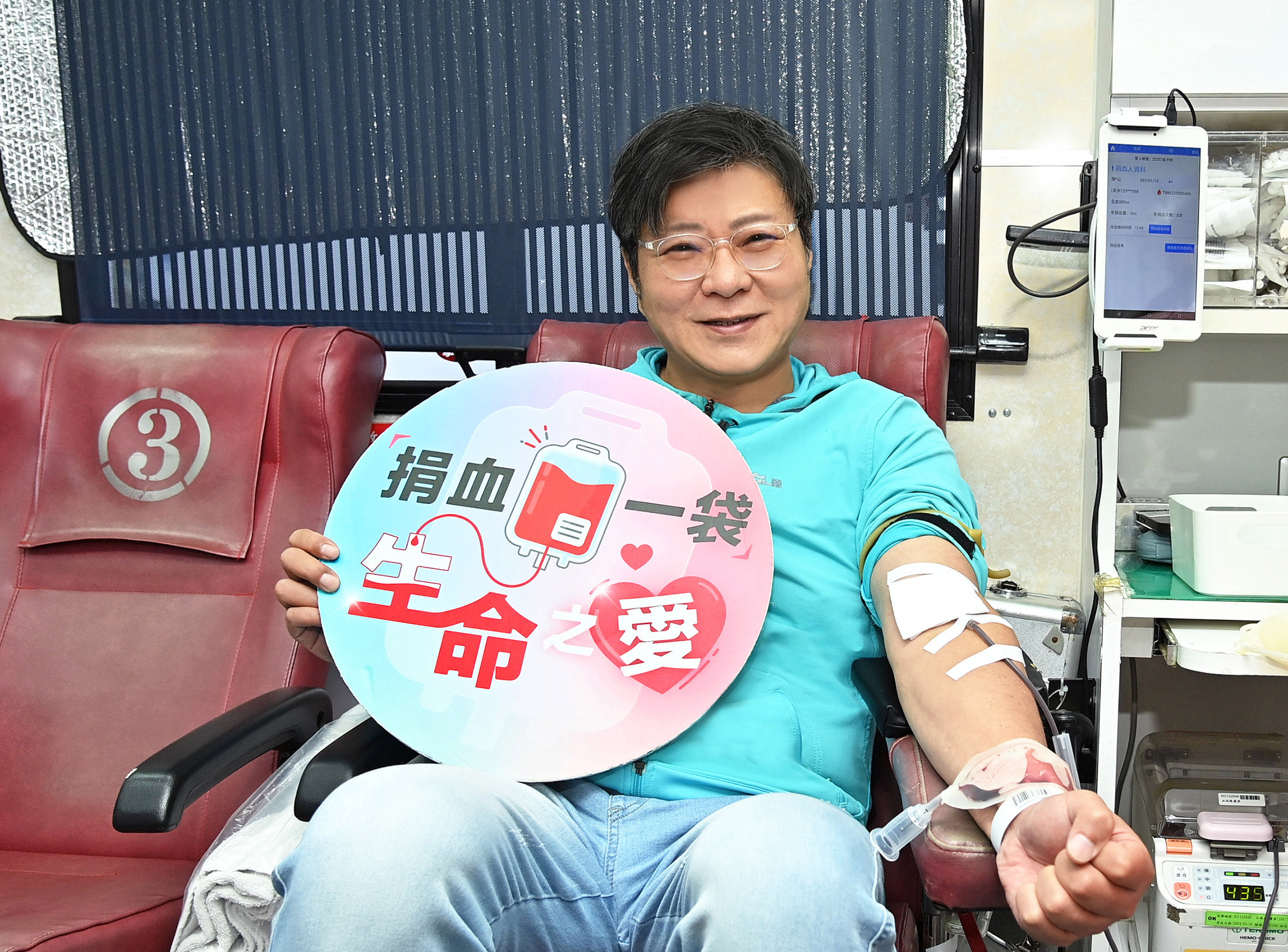 陳文山一直都有捐血習慣。(圖/台視提供)