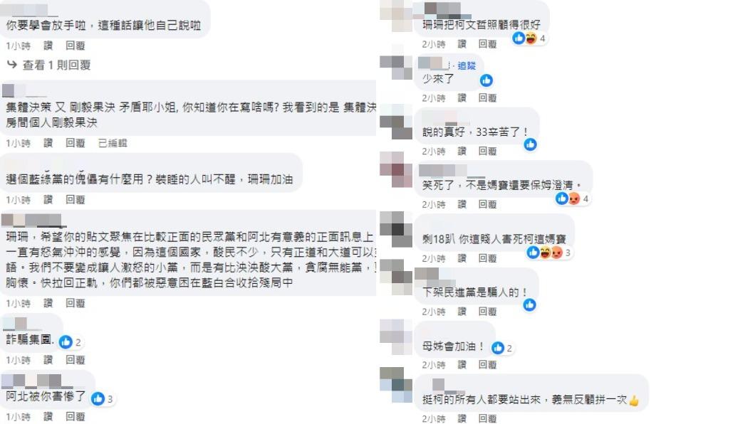 網友砲火仍無法平息。(圖/翻攝自黃珊珊臉書)