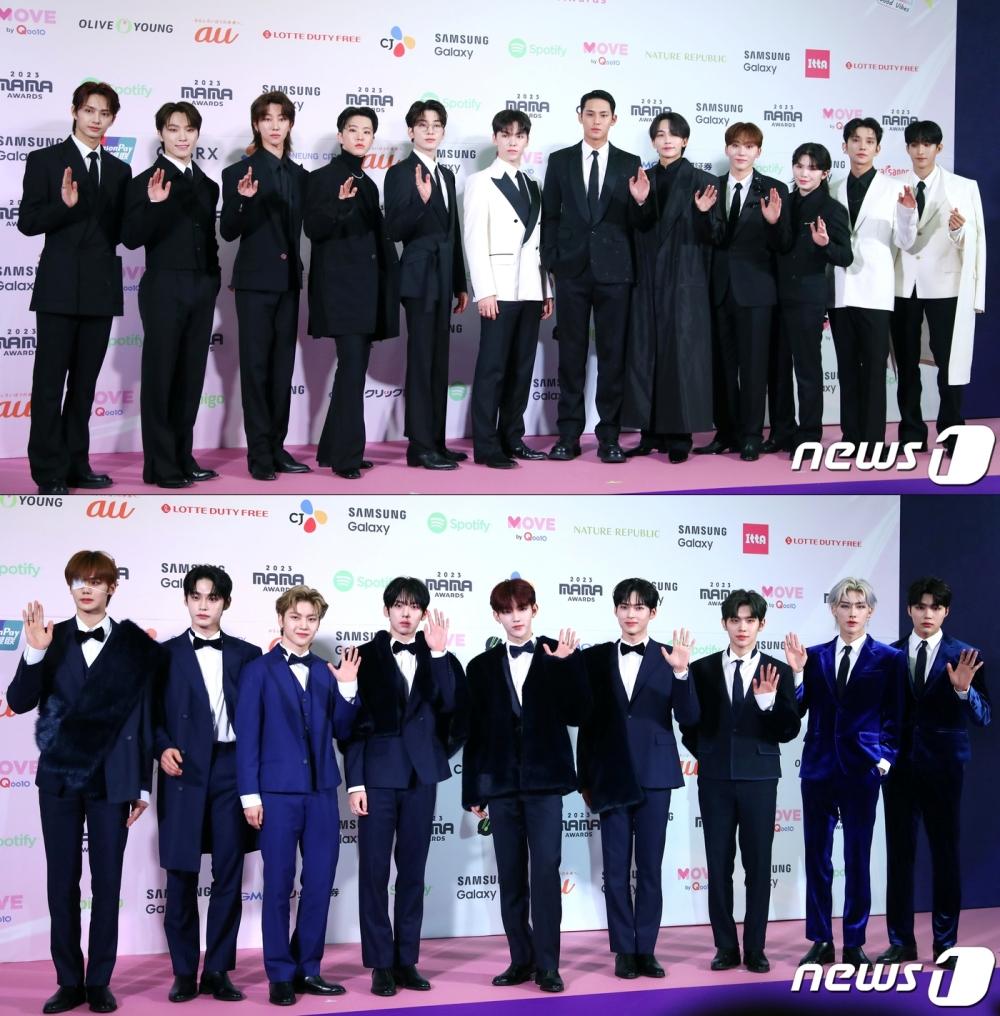 SEVENTEEN(上)、ZEROBASEONE。(圖/NEWS1提供)