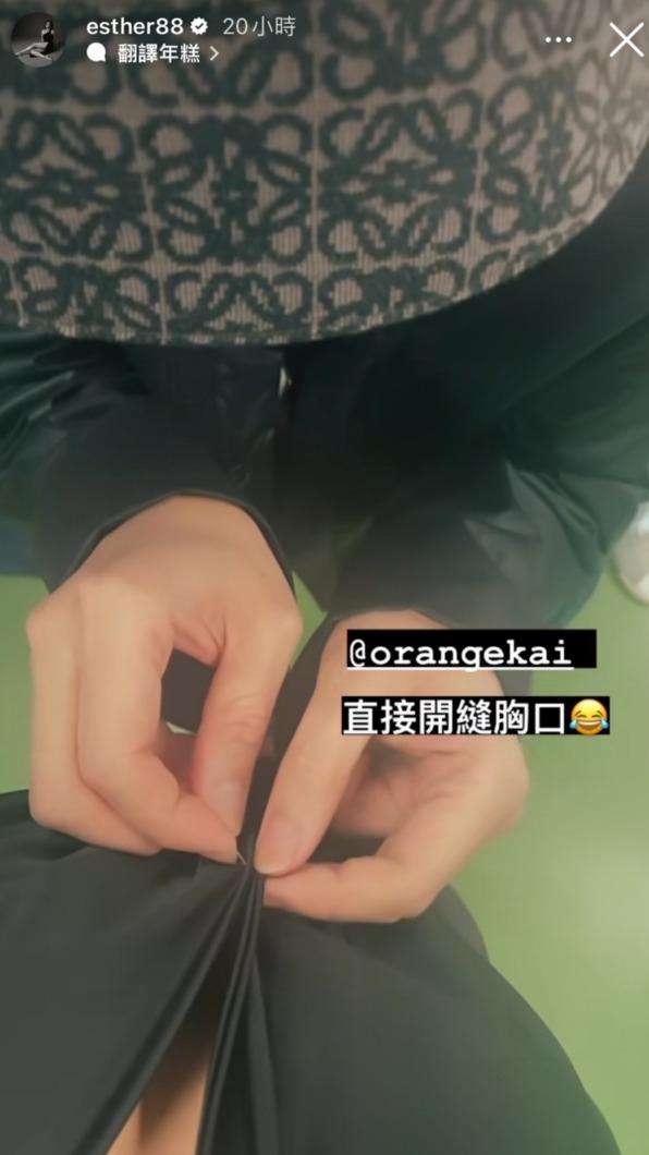 劉品言曬出縫補視角。(圖/翻攝自劉品言臉書)