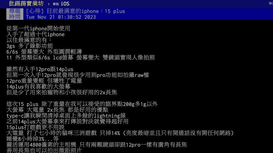 原PO發文。（圖／翻攝自PTT）
