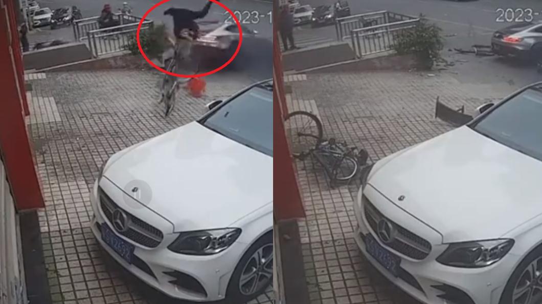 賓士跑車突「失控飄移」!單車男秒被撞飛身亡 驚悚影片曝