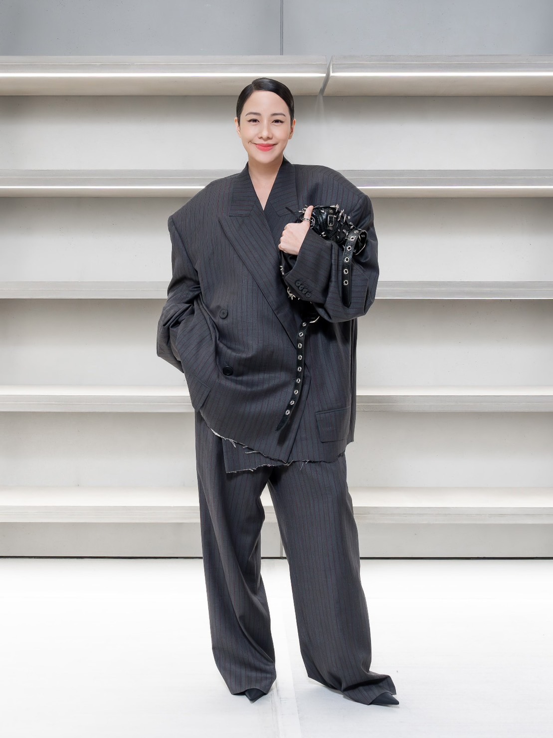 林嘉欣出席時尚品牌Balenciaga台北101全新概念店開幕活動。(圖/黃士庭攝)
