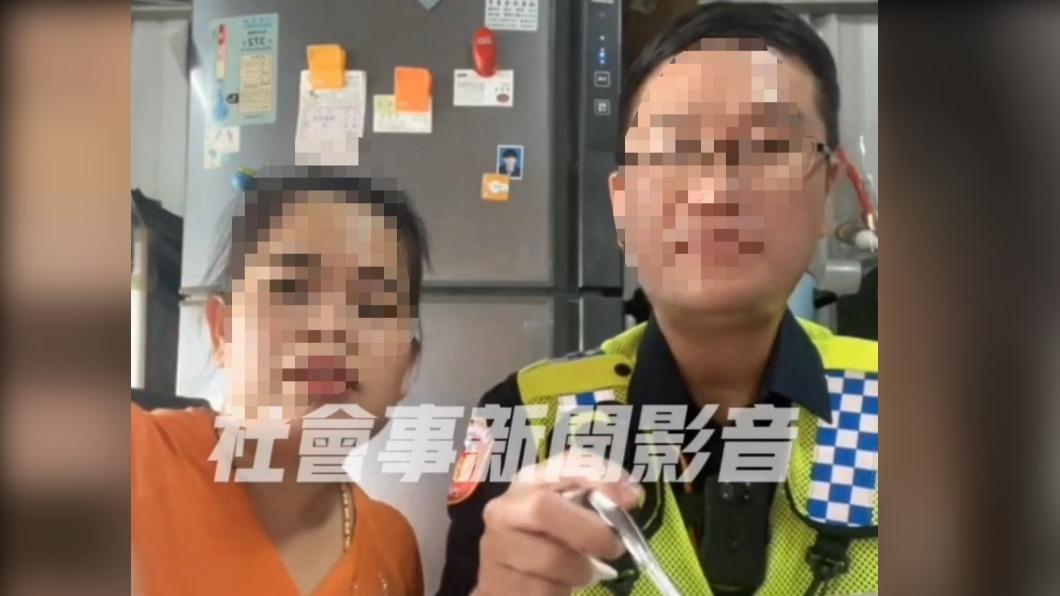 郭姓巡佐與越籍妻子放閃。（圖／翻攝自社會事新聞影音）