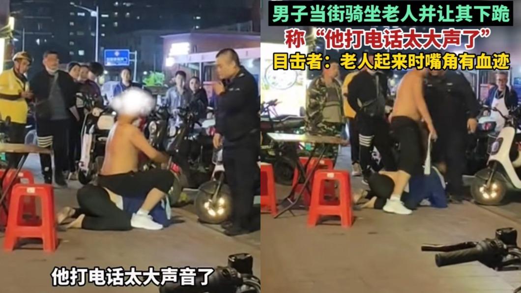 後來有員警路過,上前制止了該男。(圖/翻攝自抖音「華商報」)
