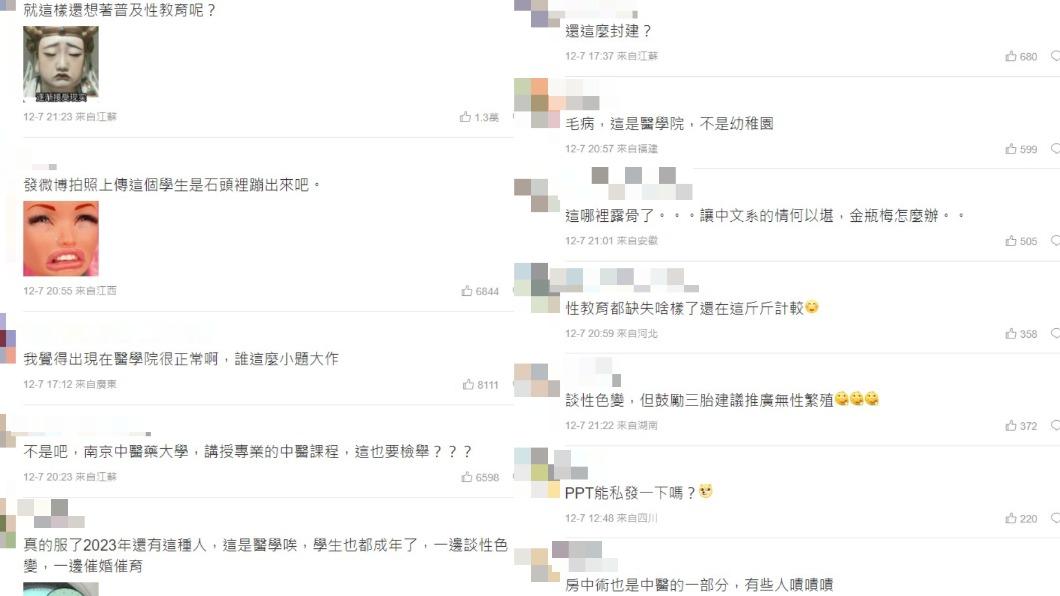 網友一面倒力挺教授。(圖/翻攝自微博《時間視頻》)