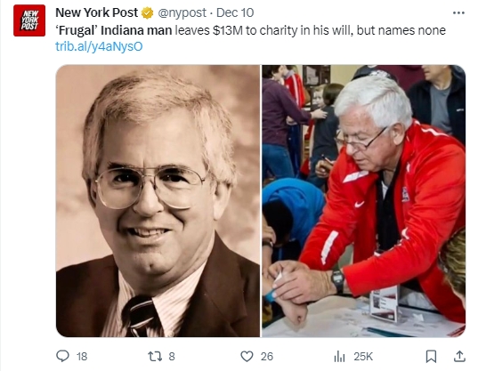 卡恩決議將名下數千萬美元遺產捐出去。（圖／翻攝自Ｘ＠nypost）