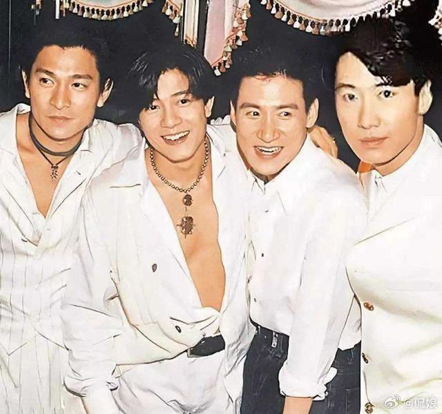香港「四大天王」左起劉德華、郭富城、張學友、黎明。(圖/翻攝自微博)