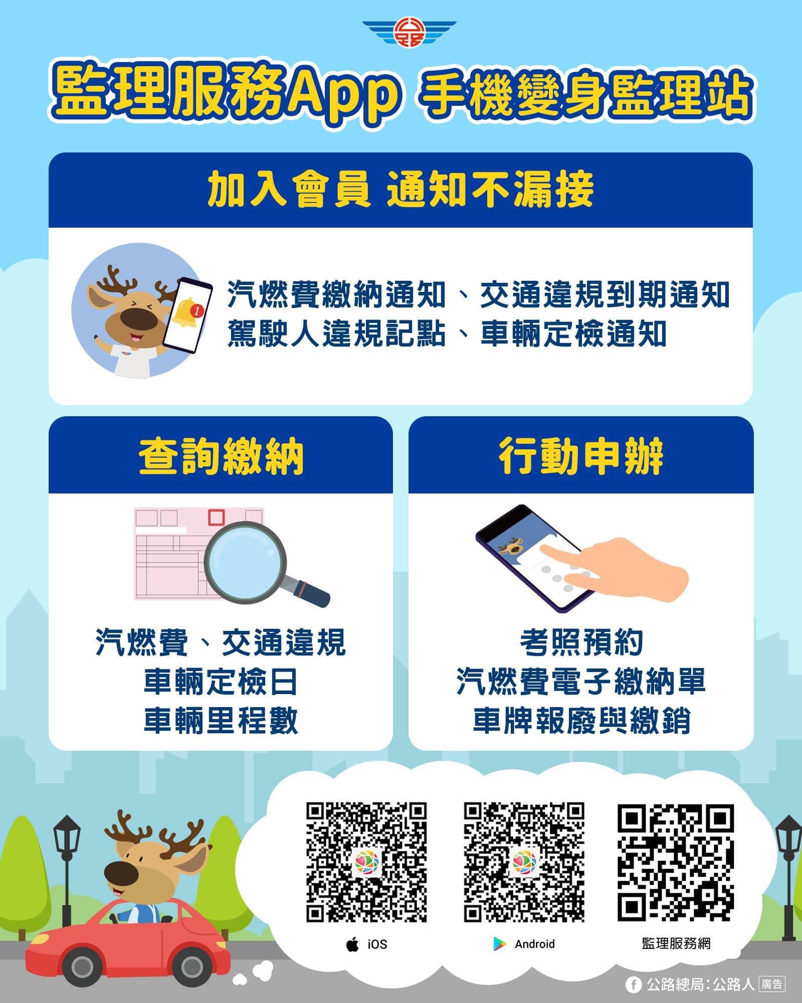 民眾可透過APP查詢需繳納款項及線上繳費。(圖/翻攝自公路總局公路人臉書粉專)
