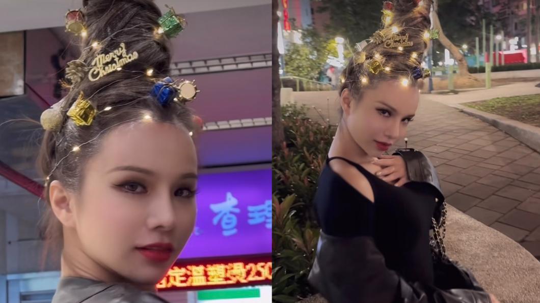 「真人耶誕樹」走在路上!小A辣燈泡亮不停 超狂畫面曝光
