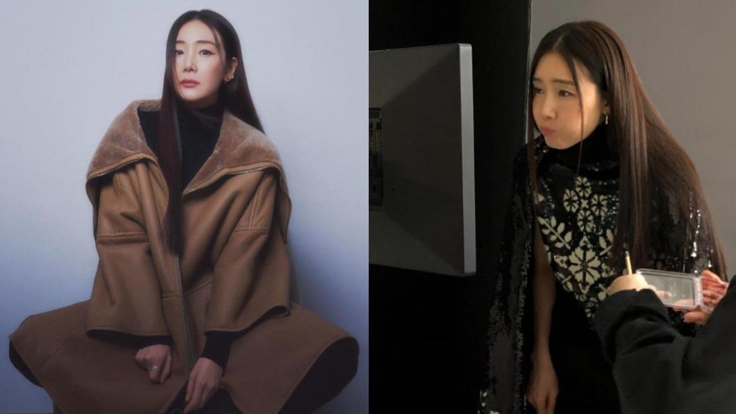 崔智友分享工作側拍照,嘟嘴模樣相當可愛。(圖/翻攝自 choijivvoo IG)