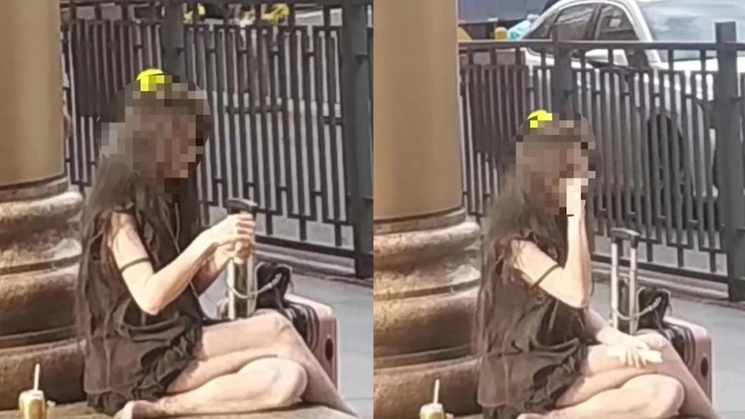 短裙妹呆坐街頭!流浪3個月「牙齒全掉光」 有人路過秒尖叫