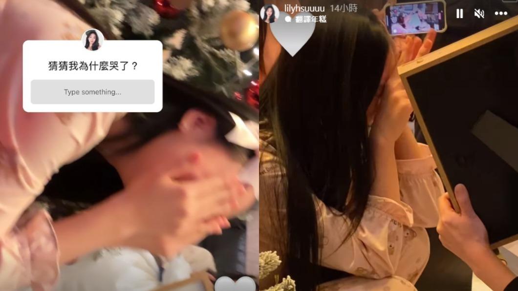 二女兒Lily收到媽媽小S送的《咒術迴戰》五條悟燈相框後,忍不住哭了。(圖/翻攝自lilyhsuuuu IG)