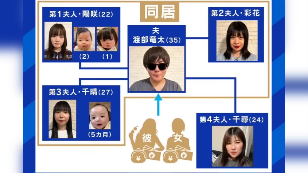 渡部一家的關係圖。(圖/翻攝自Abema TV)