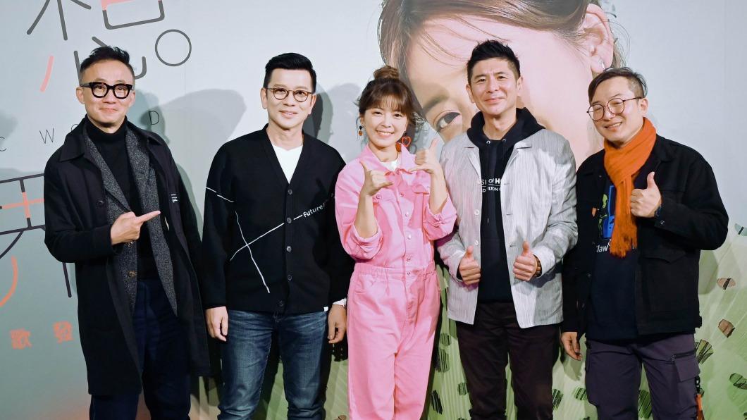 製作人許常德(左起)陳子鴻、荒山亮、吳俊徹出席力挺翁鈺鈞。(圖/三立藝能提供)