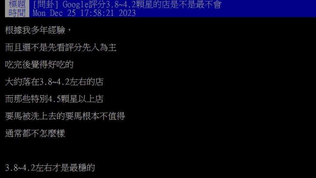 網友認為,3.8~4.2左右才是最穩的。(圖/翻攝自PTT)