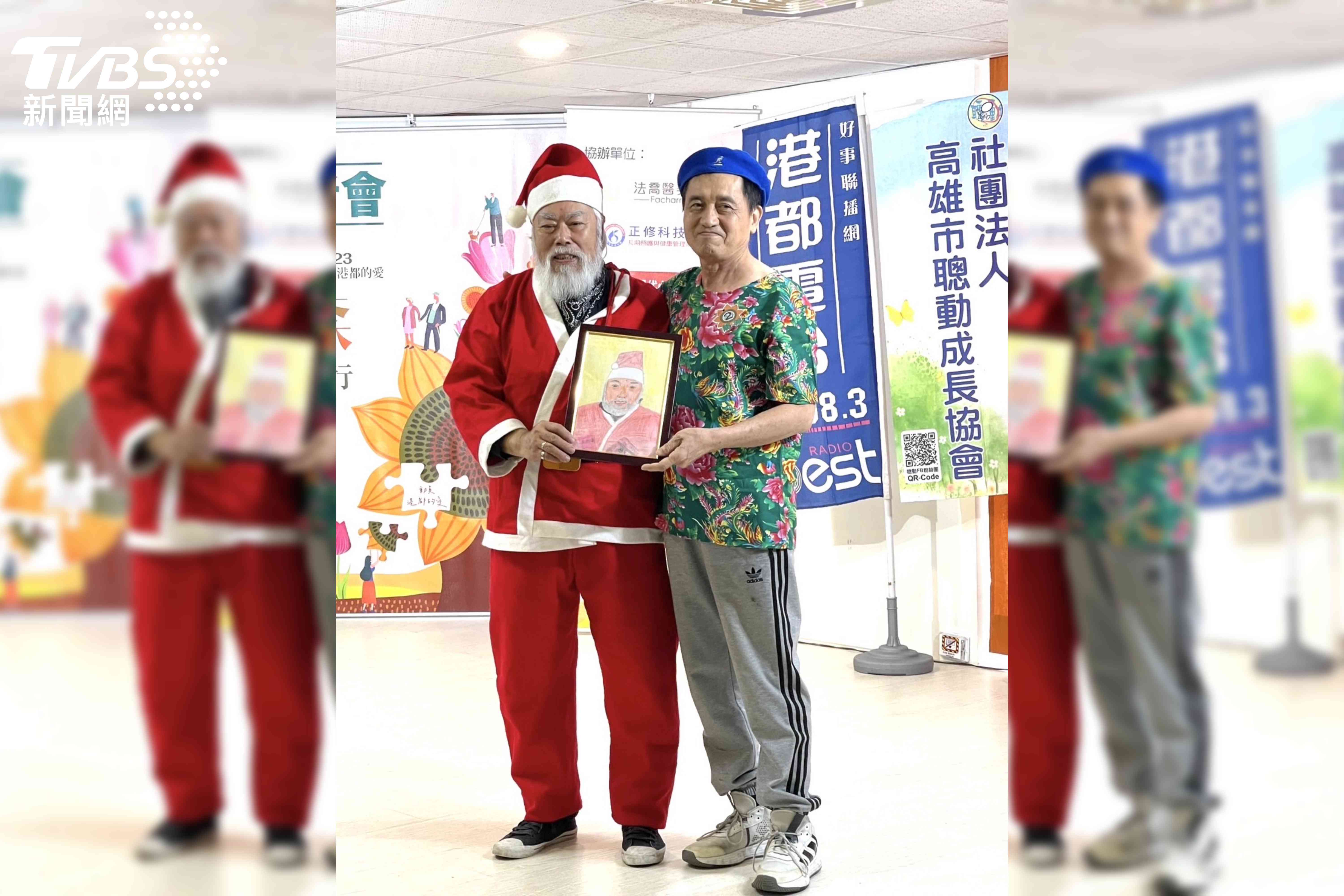 「2023動員港都的愛」公益活動關懷失智症&巴金森氏症及照顧者,為失智病友策劃畫展,港都電台拋磚引玉率先買下63歲病友解林將軍的畫作。(圖/港都電台提供)