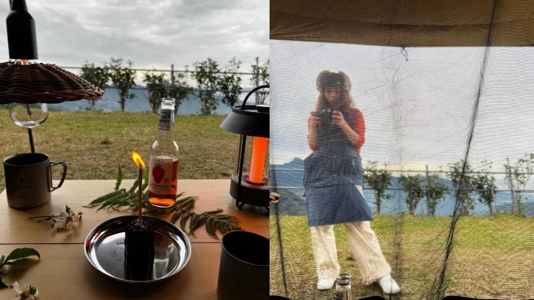 林宥嘉分享和丁文琪露營的愜意美照,更祝福老婆生日快樂。(圖/翻攝自林宥嘉臉書)
