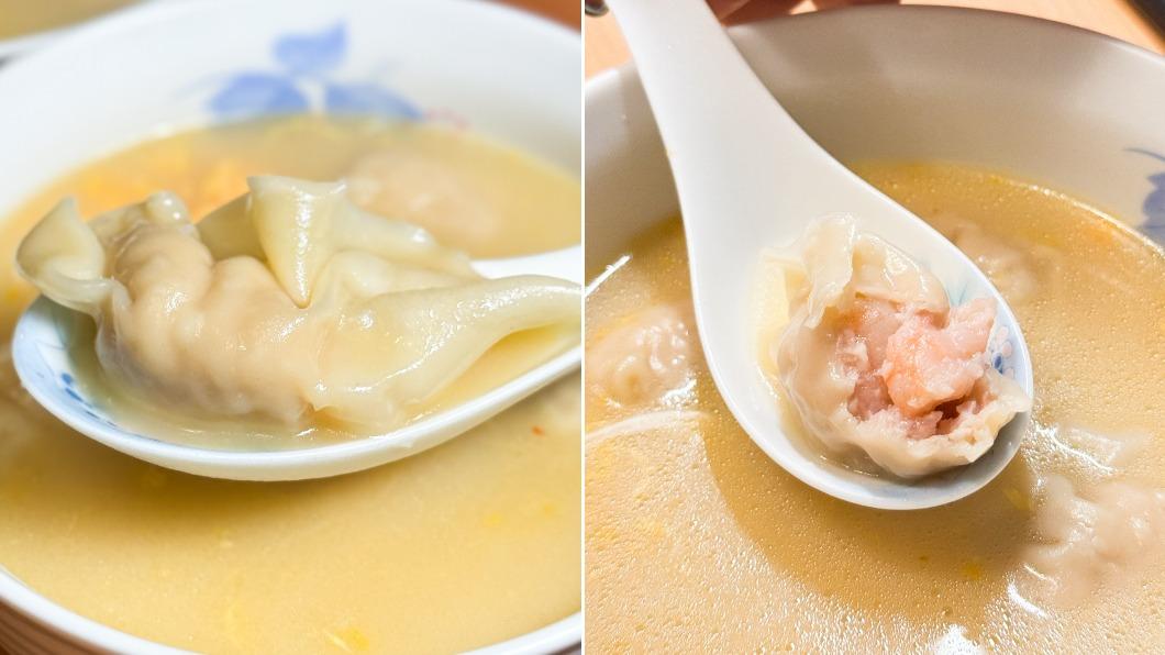 原PO大讚王品鮮蝦大餛飩湯頭濃郁，像高級日本拉麵湯。（圖／翻攝自我愛全聯-好物老實説臉書）