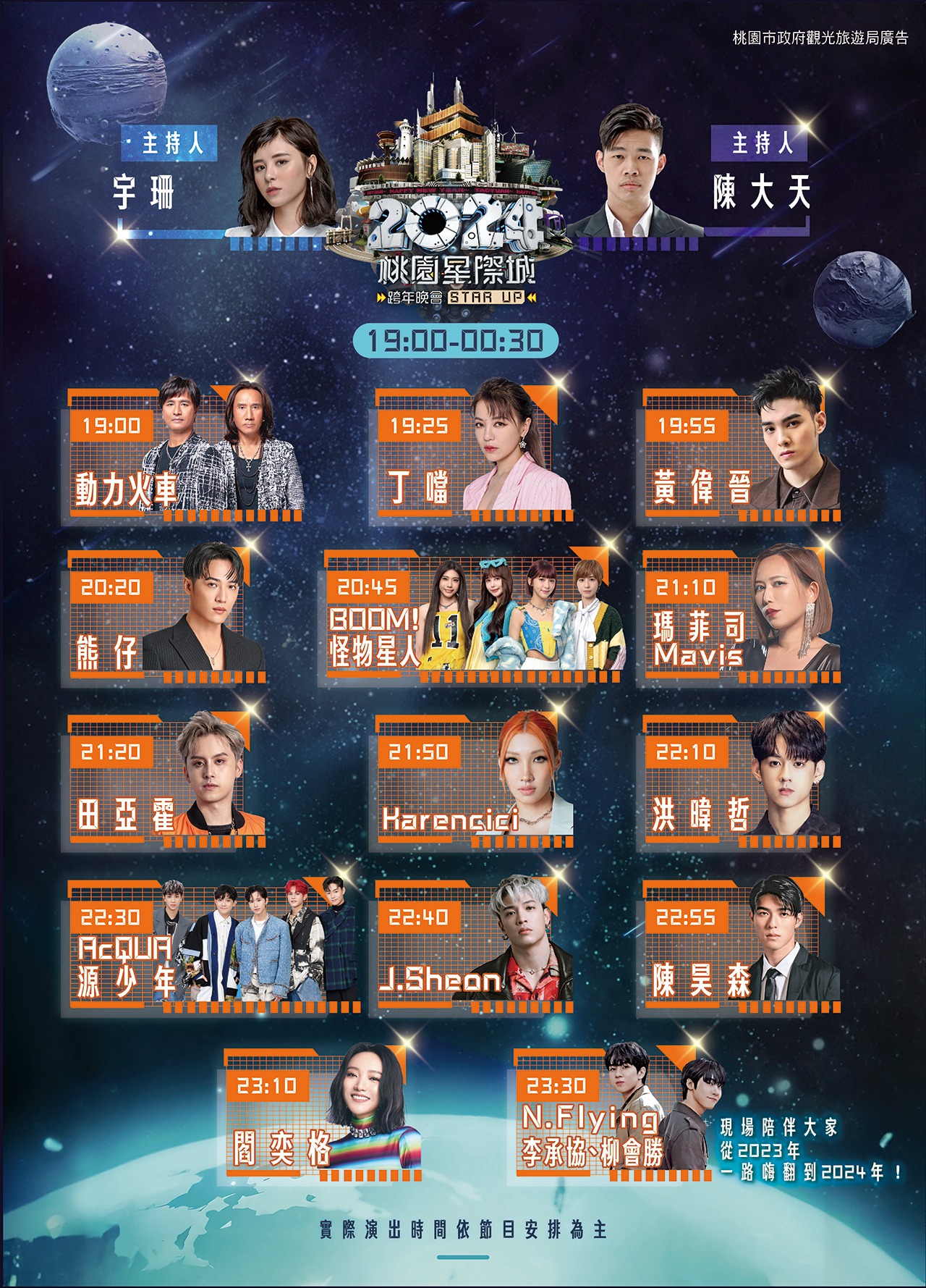 2024跨年-2024跨年演唱會-跨年卡司-跨年煙火-跨年演唱會轉播-跨年交通管制-桃園跨年
