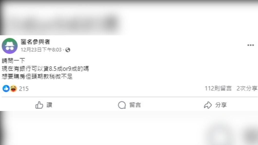 網友訊問銀行貸款相關問題。（圖／翻攝自臉書「買房知識家 A你的Q」）