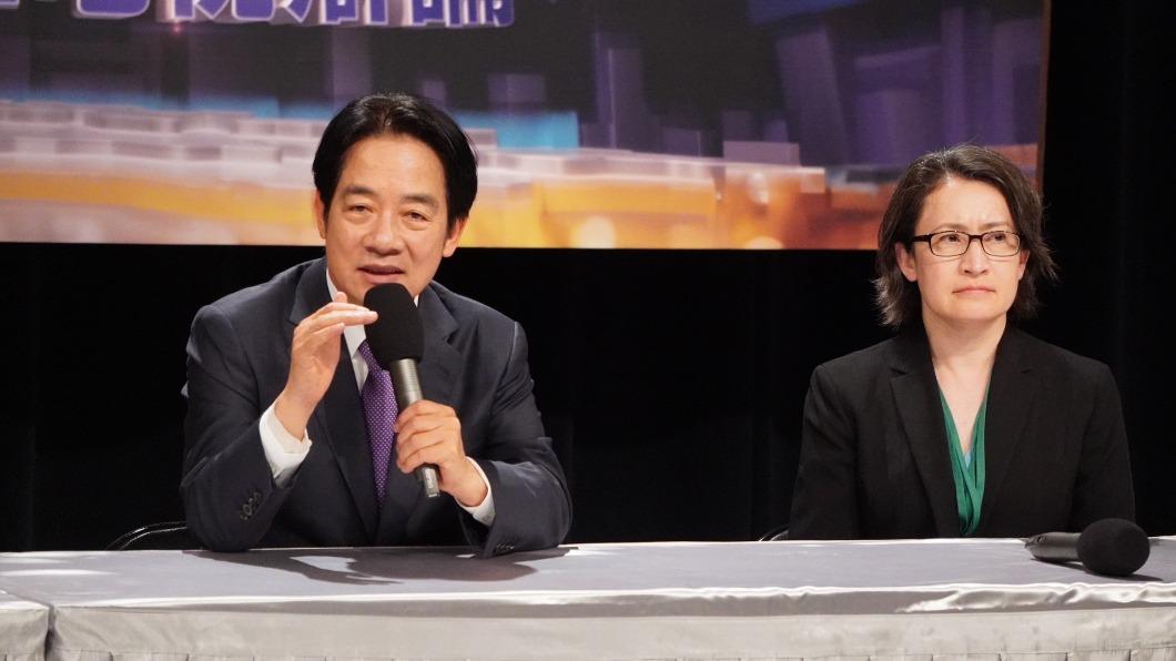 民進黨總統候選人賴清德坦言在辯論會上口誤。(圖/潘建樺攝)