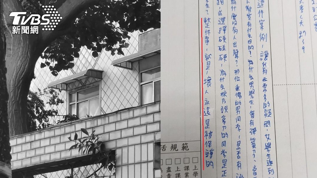 學校護割頸凶手「是正常學生」　國三生嘆：壞人永遠被保護