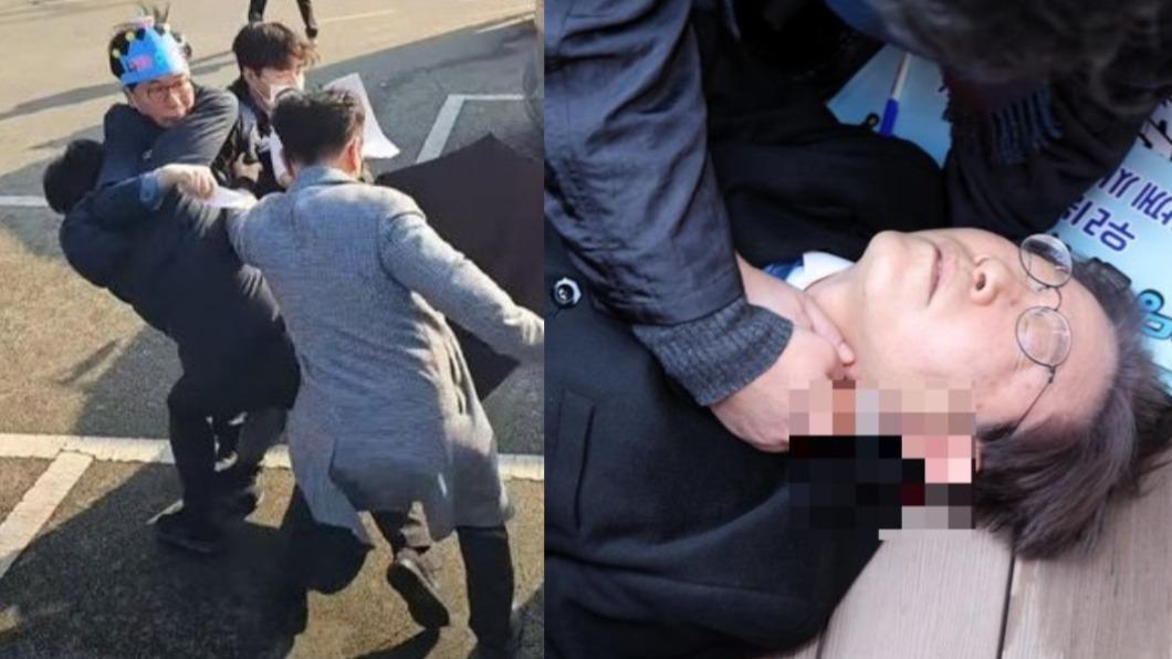 男子假要簽名趁機持刀猛刺 南韓在野黨黨魁李在明頸部遭砍濺血