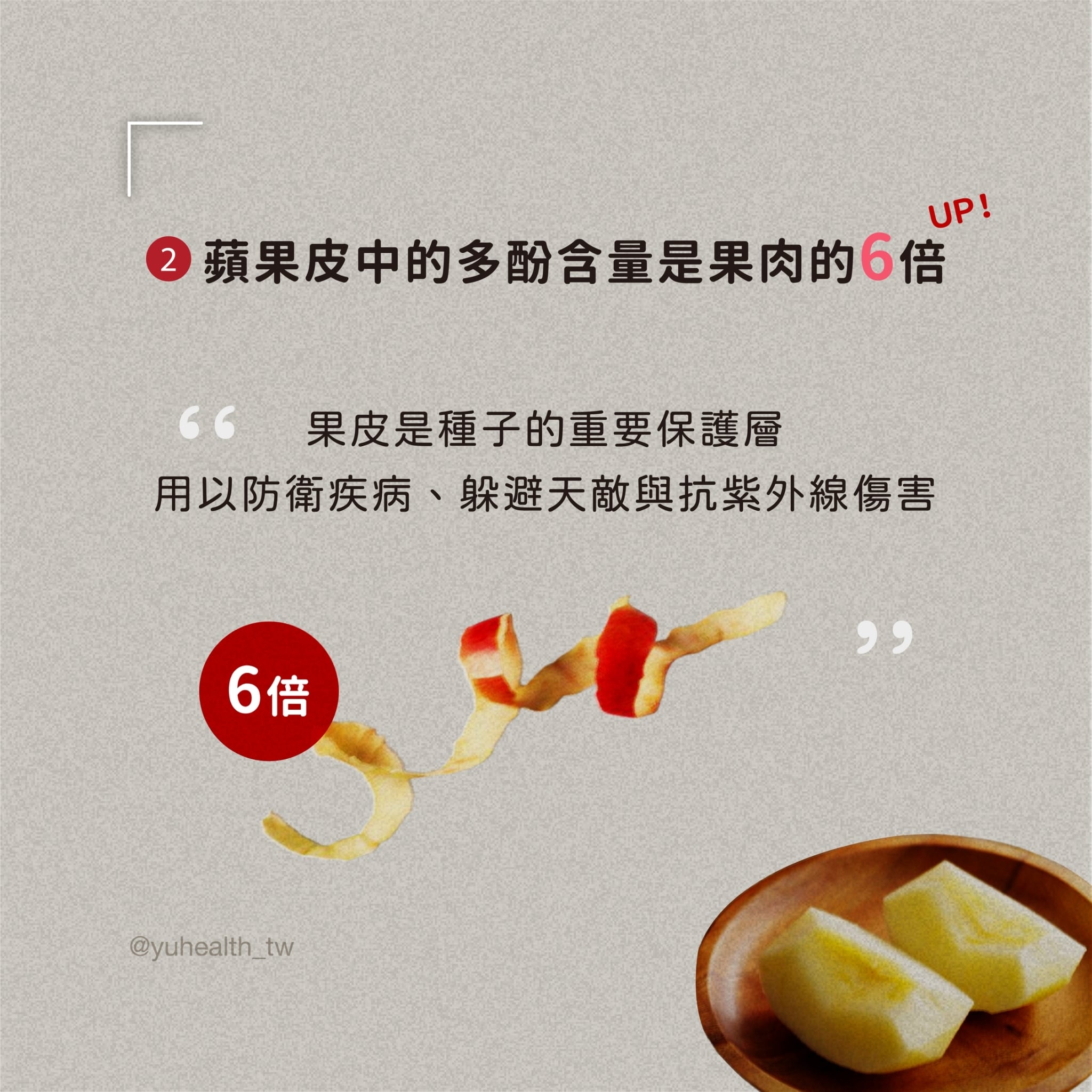 蘋果皮多酚含量是果肉6倍。(圖/翻攝自酈月慧臉書)