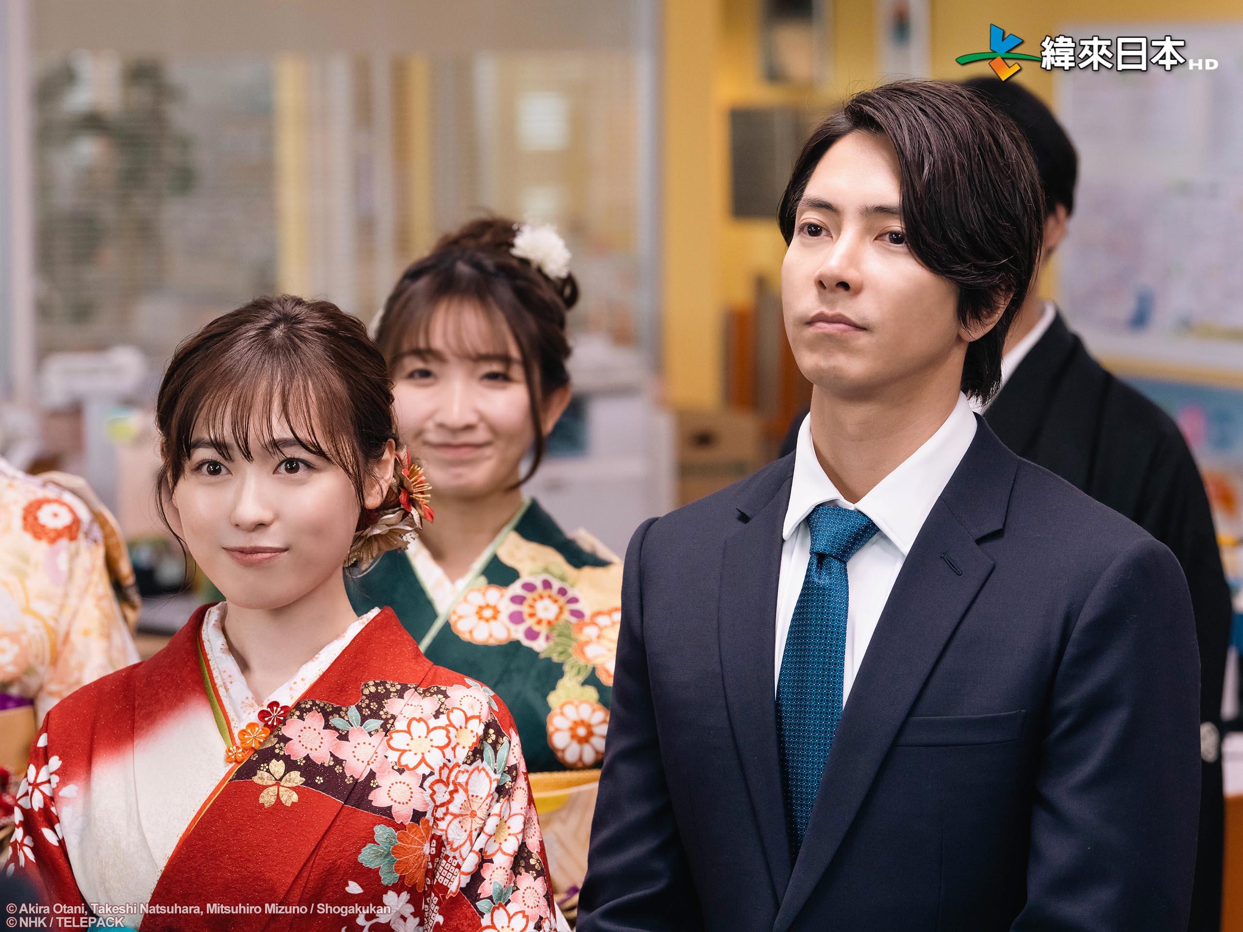 對於山下智久（右）與劇組合作無間的風襲橋段，劇中與他搭檔賣房的福原遙也忍不住拍手叫好。（圖／緯來日本台提供）