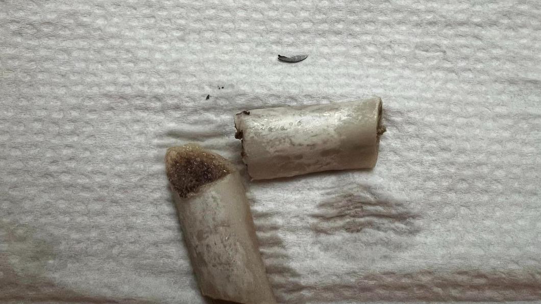 民眾控好市多豬肋排藏有刀片,10歲女兒舌頭刺傷。(圖/民眾謝小姐授權提供)