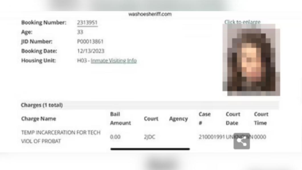 美髮師Amber Monson在去年12月13日違反緩刑規定遭捕，隨後又釋放出來。（圖／翻攝自《每日郵報》網站》）