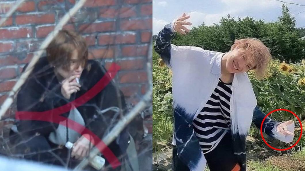NCT的廷祐曾被挖出抽菸、Ten則是疑似手持電子煙。(圖/翻攝自韓國論壇)
