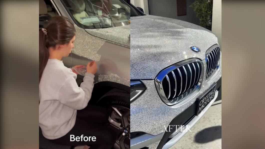 行走的大型珠寶!女花三周BMW「貼滿水晶」 洗車全靠這方法