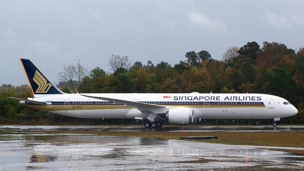 新加坡航空旗下的波音787-10夢幻客機。(示意圖/翻攝自X@BoeingSCSpotter)