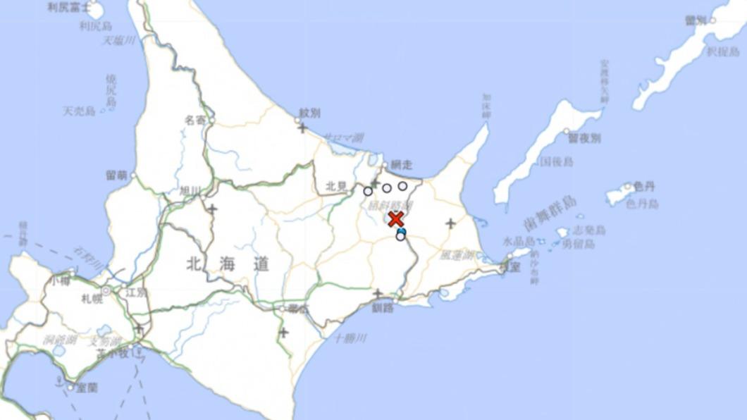 快訊/北海道釧路發生極淺層地震! 最大震度達4