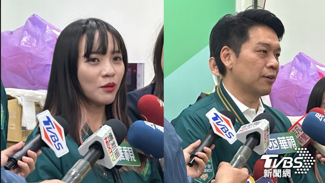 黃捷(左)與李柏毅(右)順利當選高雄市區域立委,完成八仙過海。(圖/陳佳宜攝)