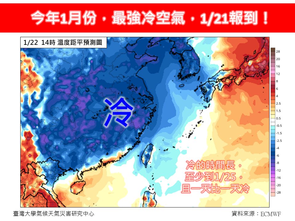 林得恩說，今年最強冷空氣將報到。（圖／翻攝林老師氣象站臉書）
