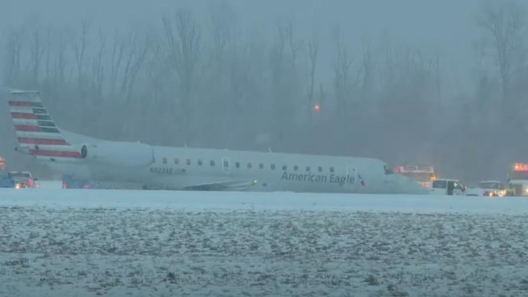 美機場大雪又釀意外 53人航班降落時班機「失控衝出跑道」