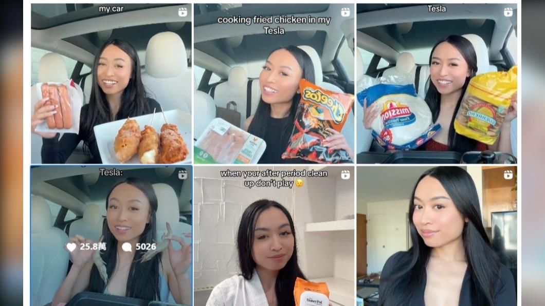 艾麗莎目前已上傳4支在車內做飯的影片。(圖/翻攝自Instagram@alyssalauren)