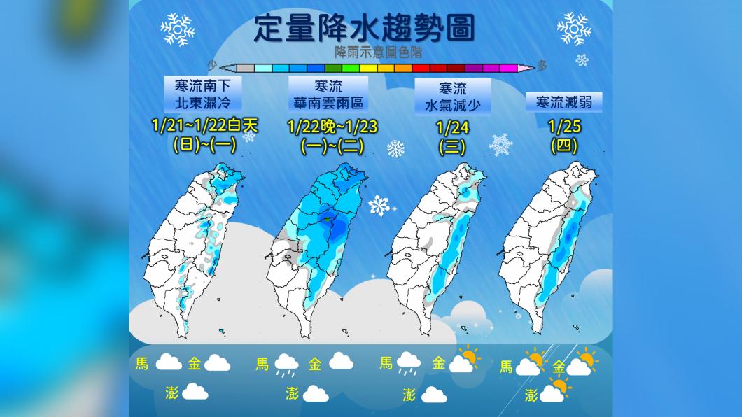 定量降水趨勢圖。(圖/氣象署)