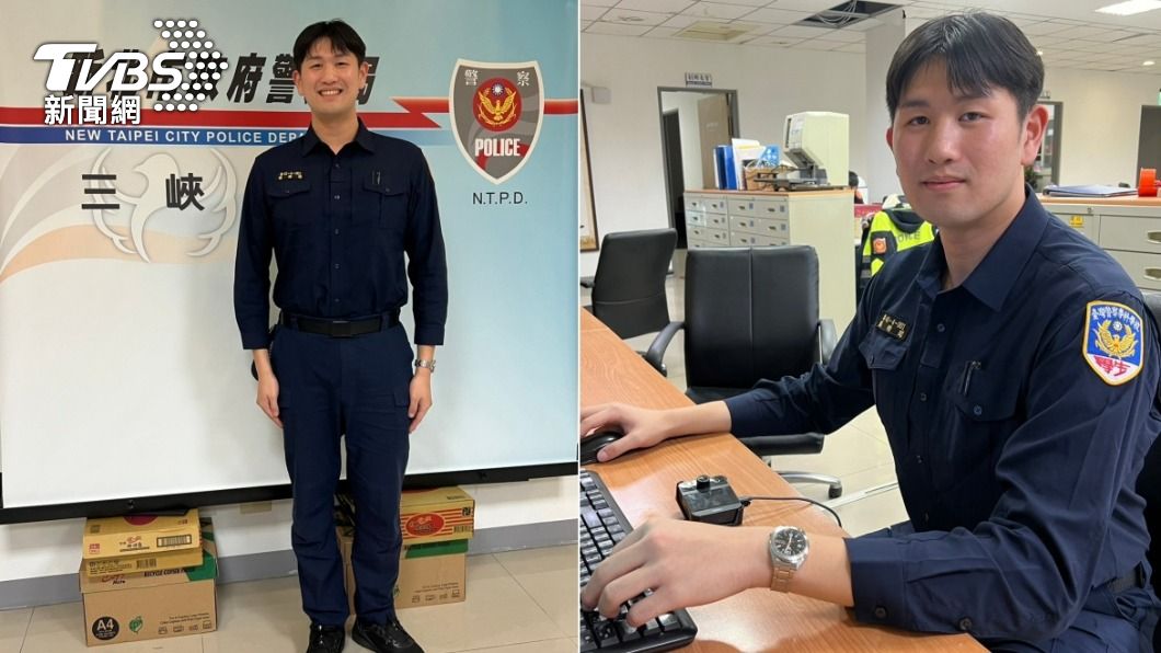 身高190公分的警專實習生戴楷閎。（圖／TVBS）
