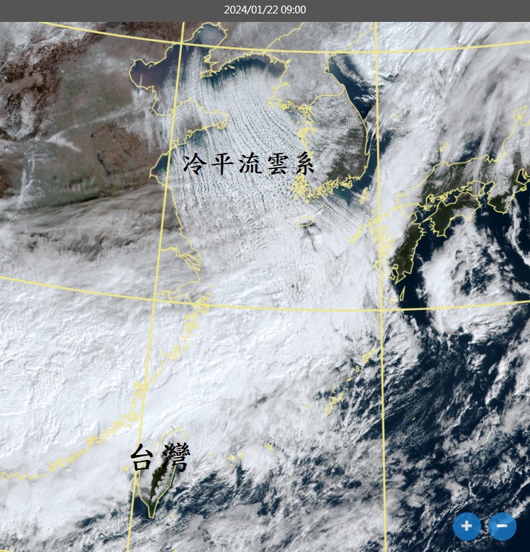 鄭明典貼明顯線條雲圖，示警台灣北部會有新一波降溫。（圖／翻攝自鄭明典臉書）