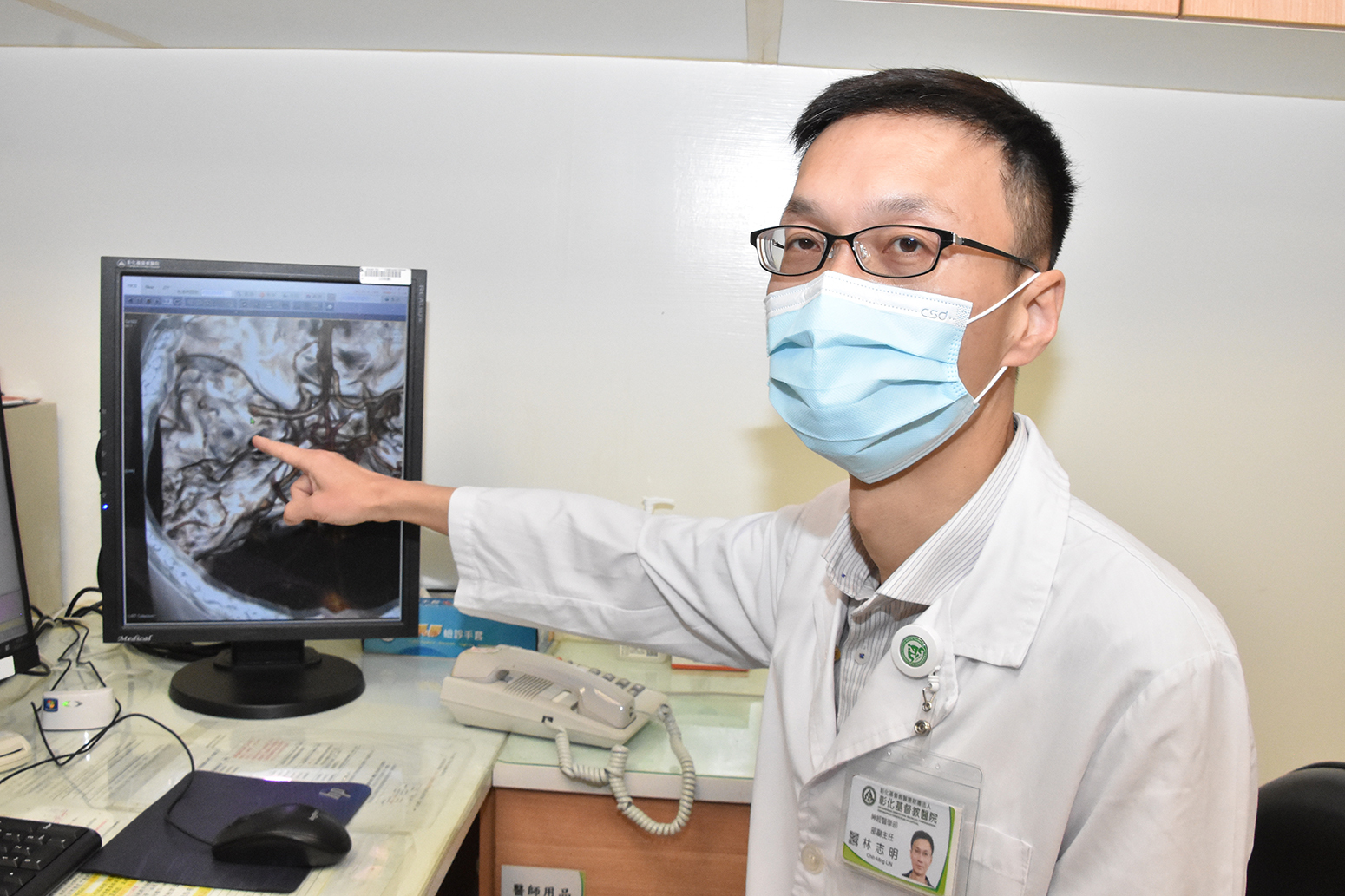 醫生迅速診斷為「急性缺血性腦中風」。（圖／彰基提供）