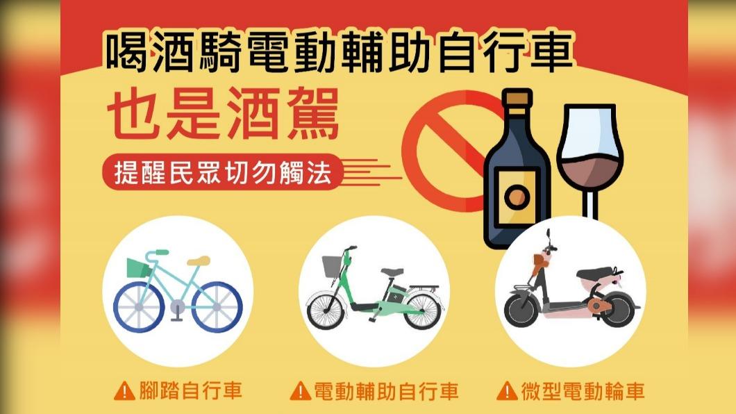 酒後別騎腳踏自行車、電動輔助自行車或是微型電動輪車。（圖／法務部行政執行署高雄分署提供）